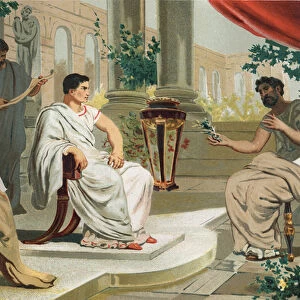 Vespasian (in Latin Titus Flavius Vespasianus) with Pliny the Elder