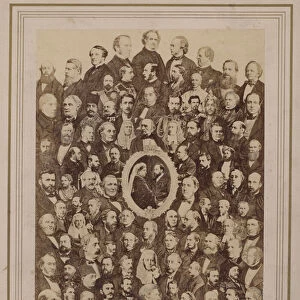 The Victoria and Albert Edward, Group of Celebrities (b / w photo)