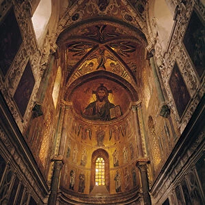 View of the apse with the Christ Pantocrator and the Virgin at Prayer Surrounded by