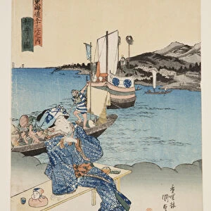 View of Arai (Arai no zu) (colour woodblock print)