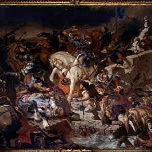 View of the Battle of Taillebourg won by King Saint Louis on 21 July 1242