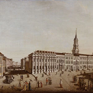 View of Castle Street and the Fiaker Square, Potsdam, 1773 (oil on canvas)