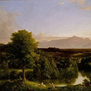 View on the Catskilla'Early Autumn, 1836-37 (oil on canvas)