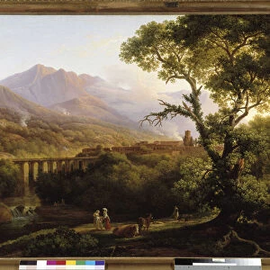View of Cava dei Tirenni near Salerno, 1816 (oil on canvas)