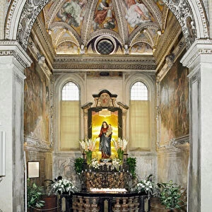 View of the Chapel of the Virgin of the Rosary and the Statue of the Virgin - 1429-1481 (View of the chapel of the Virgin of the Rosary) Milan, Basilica di Santa Maria delle Grazie Italy