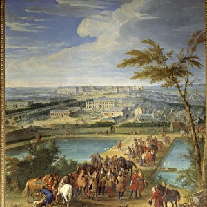 View of the city and the castle of Versailles taken from the hill of montbauron