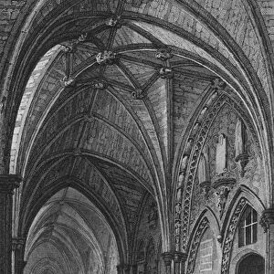 View in the Cloisters, shewing the Entrance to the Chapter House etc, Westminster Abbey (engraving)