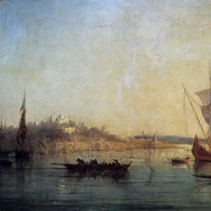 View of Constantinople from the Entrance of the Bosphorus Painting by Francois Pierre