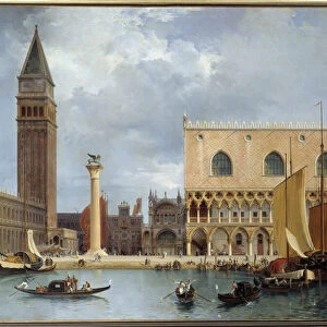 View of part of the Ducal Palace and Piazzetta of Venice Painting by Theodore Turpin de