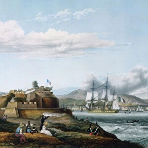 View of Fort Royal, Martinique (colour litho)