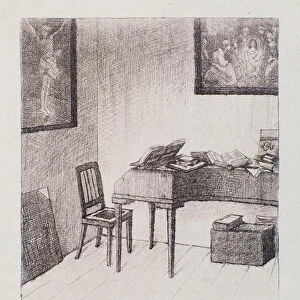View of Franz Schuberts room (negraving)