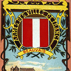 View of the French city of Beauvais, circa 1900 (chromolithograph)