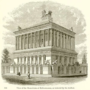 View of the Mausoleum at Halicarnassus, as restored by the Author (engraving)