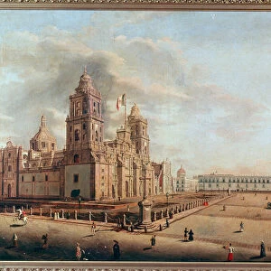 View of the Metropolitan Cathedral and the National Palace, Mexico City