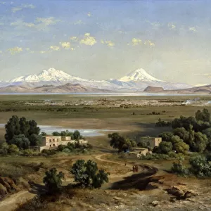 View of Mexico in 1905 from the hill of Guadalupe, 1905 (oil on canvas)