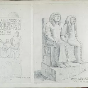 View of monuments found in Saqqara (Sakkara) in 1822. Drawing by Pascal Coste (1787-1879), 1825. Mediterranean Archeology Museum, Marseille