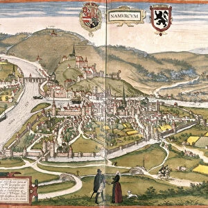 View of Namur (Namurum), Belgium (etching, 1572-1617)