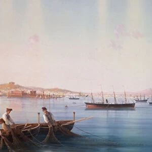 View of Naples from the Sea (body colour on paper)