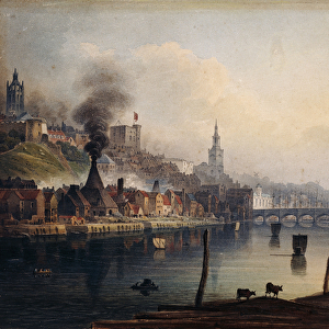 A View of Newcastle from the River Tyne, c. 1810 (pencil and watercolour)