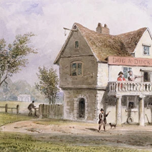 A View of the Old Dog and Duck, St. Georges Fields (w / c on paper)