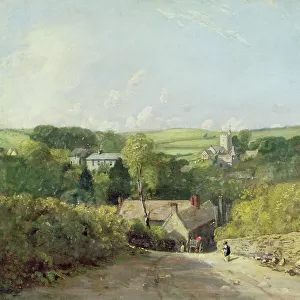 A View of Osmington Village with the Church and Vicarage, 1816 (oil on canvas)