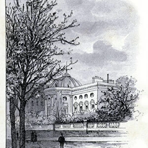 View of the Palace of the Legion d'Honneur (Hotel de Salm) in Paris" (View of the Palace of the Legion d'Honneur (Hotel de Salm) Paris) Drawing by Gustave Fraipont (1849-1923) from Saint-Juirs, 1890 Private collection