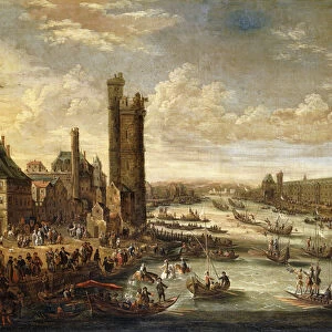 A View of Paris looking toward the Louvre and the Tour de Nesle, 1671-77 (oil on canvas)