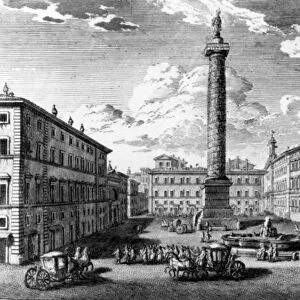 View of Piazza Colonna, Rome, 1752 (etching)