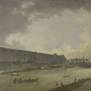 View of the Pont Neuf and the Galeries du Louvre from the Pont Royal (oil on canvas)