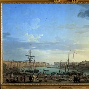 View of the Port of Dieppe Painting by Joseph Vernet (1714-1789) 18th century Paris