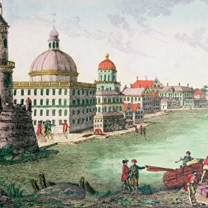 View of Quebec (coloured engraving)