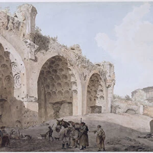 View in the Roman Forum (The Temple of Peace) 1779 (w / c with pen and ink over pencil