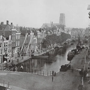 View of Rotterdam, Holland (b / w photo)