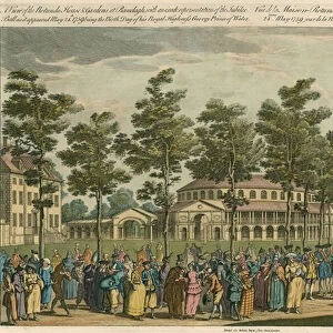A view of the Rotunda House and Gardens at Ranelagh, London (coloured engraving)