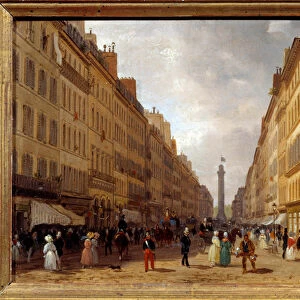 View of the rue de la Paix in Paris painting by Giuseppe Canella (1788-1847) 1830 Sun