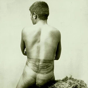 view of a Samoan Pe a tattoo, 19th Century (photo)