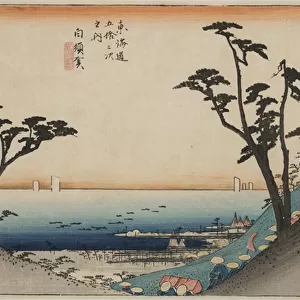 View of Shiomizaka, 1834 (colour woodblock print)