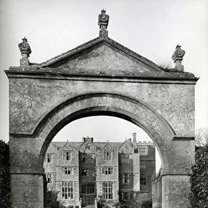 View of the south front, Chastleton House, from The English Manor House (b/w photo)