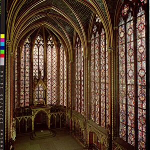 View of the stained glass windows in the upper chapel, 1246-48 (photo)