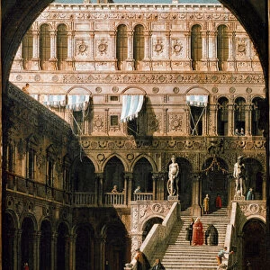 View of the Staircase of the Giants, Ducal Palace of Venice (oil on canvas, 1755-1756)