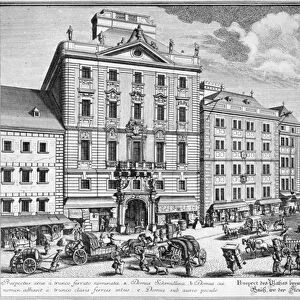 View of Stock-im-Eisen-Platz, Vienna engraved by Karl Remshard (1678-1735) (engraving)