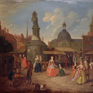 View of Stocks Market, City of London (oil on canvas) (see 145739 for pair)