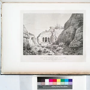 View of a tomb with staircase, 1830 (litho)