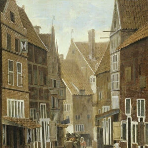 View of a Town (oil on panel)