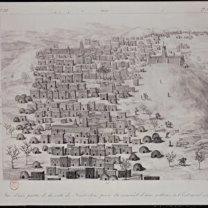 View of part of the town of Timbuktu from a hill, illustration from Journal