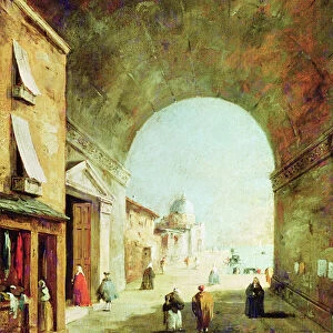 View of a Venetian street (oil on canvas)