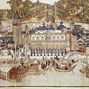 View of Venice (Doges Palace, St. Marks Square) (xylography, 1486)