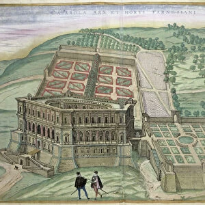 View of the Villa Farnese and the Gardens, from Civitates Orbis Terrarum