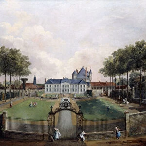 Views of the Chateau de Mousseaux and its Gardens, (oil on canvas)
