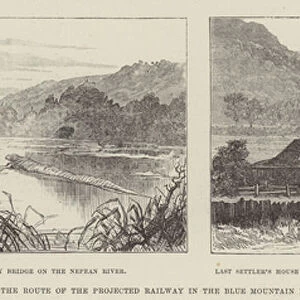 Views on the Route of the Projected Railway in the Blue Mountain District of New South Wales (engraving)